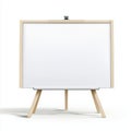A white board with a wooden frame sits on a wooden stand Royalty Free Stock Photo