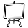 A white board with a wooden frame is standing on a wooden stand Royalty Free Stock Photo