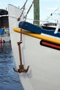 White Boat and Anchor Royalty Free Stock Photo