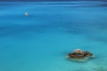 White boat in blue sea water Royalty Free Stock Photo