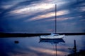 White boat at Dusk Abstract