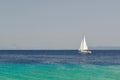 White boat at an open sea, Croatia Royalty Free Stock Photo