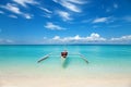 White boat on a tropical beach