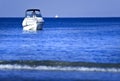 White boat on water