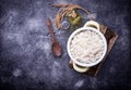 White boiled rice on pot Royalty Free Stock Photo