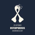 Osteoporosis bone disease awareness ribbon medical concept