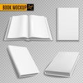 White book mockup. Realistic books cover blank brochure covers paperback empty textbook magazine hardcover catalog Royalty Free Stock Photo