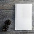 White book on wood texture Royalty Free Stock Photo