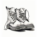 White Boot Illustration In Post-apocalyptic Style By Artedy Cluff