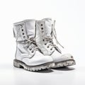 Raw Metallicity: White Combat Boots With Destructive Style