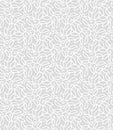 White botanical linear ornament seamless vector pattern on a grey background Royalty Free Stock Photo