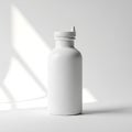 White Bottle with Nozzle on White Surface Royalty Free Stock Photo
