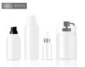 White Bottles Spray Set Background Illustration