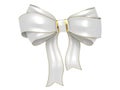 White Bow with gold stripes