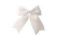 White bow isolated white background. Royalty Free Stock Photo