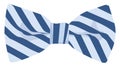 White bow tie with blue stripes, icon Royalty Free Stock Photo