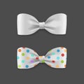 White Bow Tie Set. Vector Royalty Free Stock Photo