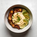 white bowl with chipotle aioli made with mayonnais Royalty Free Stock Photo