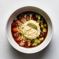 white bowl with chipotle aioli made with mayonnais Royalty Free Stock Photo