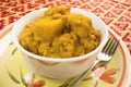 A bowl of Tasty Yam and Beans Pottage or Nigerian Porridge Royalty Free Stock Photo