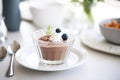 white bowl filled with dark chocolate mousse Royalty Free Stock Photo