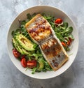 White Bowl Filled With Salad and Fish