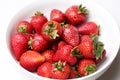 White Bowl of Fresh Strawberries Royalty Free Stock Photo