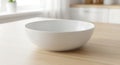 White Bowl Mockup on Table, Minimalist Kitchenware Royalty Free Stock Photo