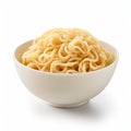 White Bowl Of Noodles On White Background - High Resolution