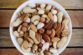 White bowl of nuts Royalty Free Stock Photo