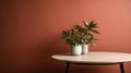 Minimalist Plants Scene: Warm Tonalist Colors On A Table