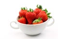 White bowl with strawberries Royalty Free Stock Photo