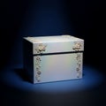 White Box with Golden Floral Designs Royalty Free Stock Photo