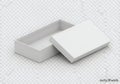 A white box with its lid open on a transparent background Royalty Free Stock Photo