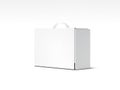 White box package with transparent handle. 3d rendering Royalty Free Stock Photo