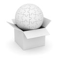 White Box and Sphere Puzzle Royalty Free Stock Photo