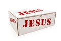 White Box with Jesus on Sides Isolated