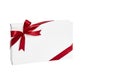 The white box wrapped with red ribbon with a bow Royalty Free Stock Photo