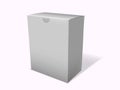 White boxes 3d products paper packaging cartons isolated on white. Vector mockup Royalty Free Stock Photo