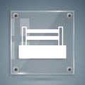 White Boxing ring icon isolated on grey background. Square glass panels. Vector