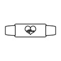 White bracelet heart cardiology icon