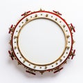 White Brass Drum Hoop With Gold Ornament - Tambourine