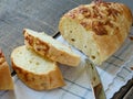 White bread with cheese crust Royalty Free Stock Photo