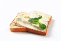 White bread with cheese spread