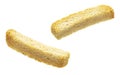 White bread croutons, rusk sticks isolated on white background Royalty Free Stock Photo