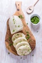 White Bread Dumplings with parsley - traditional Czech cuisine Royalty Free Stock Photo