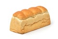 White bread loaf on white background Royalty Free Stock Photo