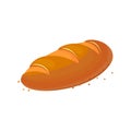 White bread, loaf icon, vector illustration isolated on a white background.