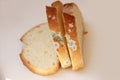 White bread, loaf, sliced, moldy Royalty Free Stock Photo