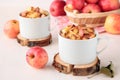 White bread pudding with apples Royalty Free Stock Photo